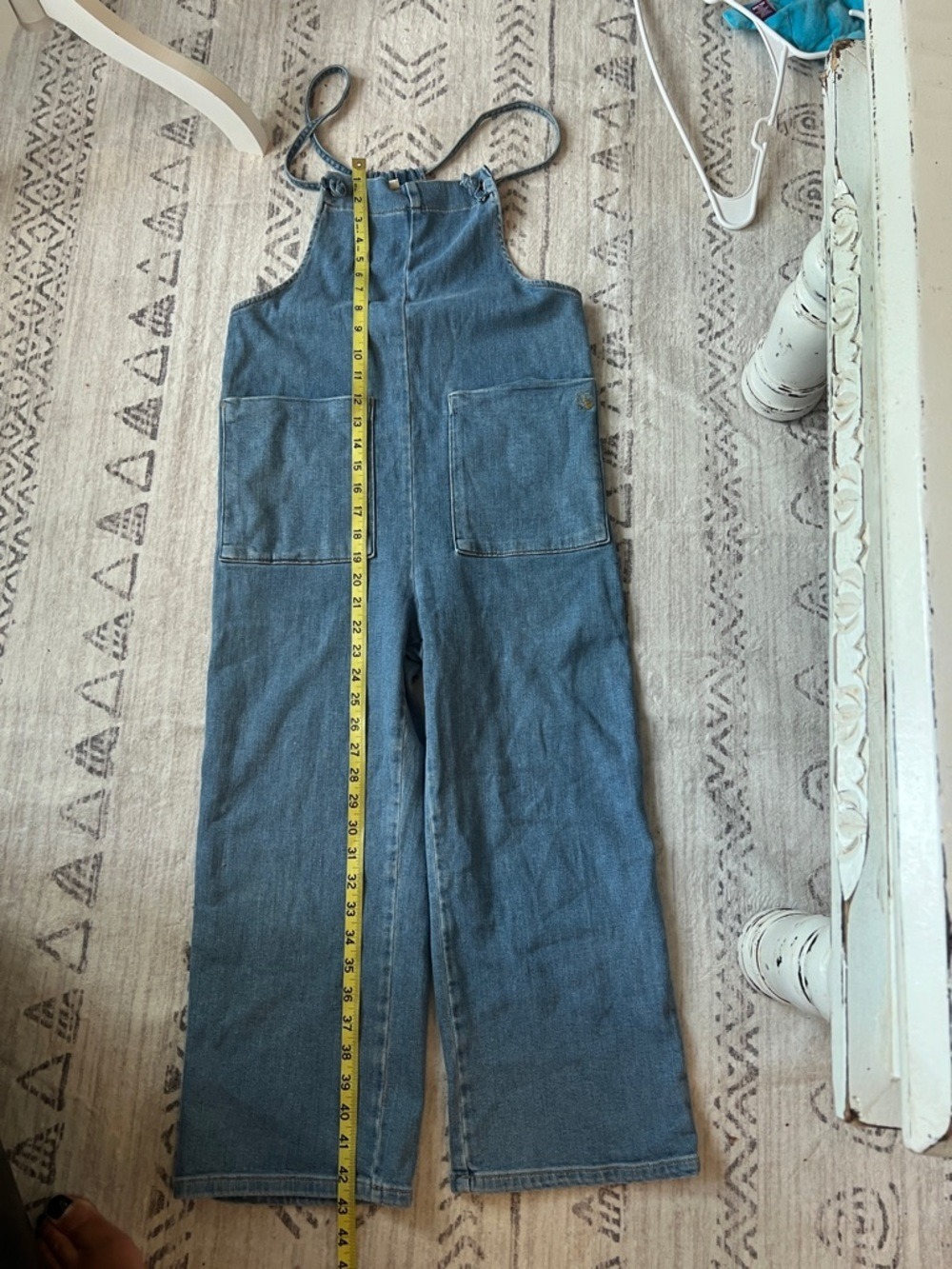 Maje Light Blue Denim Pinafore Overalls. PLEASE VIEW MEASUREMENTS. - Picture 5 of 7